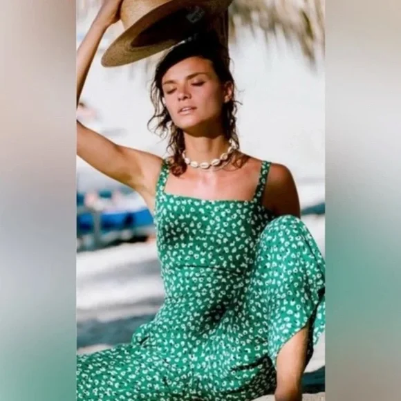 Faithful the Brand Playa Green Floral Print Jumpsuit Playsuit - Picture 3 of 13